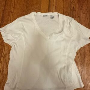 Women's White V-Neck Top